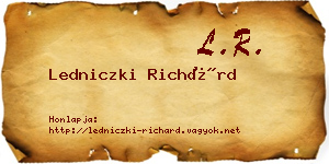 Ledniczki Richárd névjegykártya