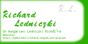 richard ledniczki business card